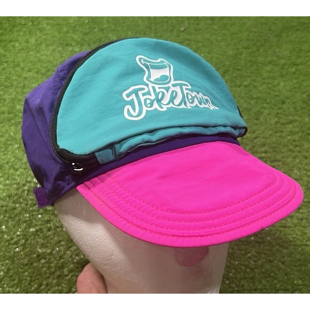 Retro Capsac ColorBlock Nylon Fanny Pack Hat 80s 90s Style Funny Purple Hot Pink